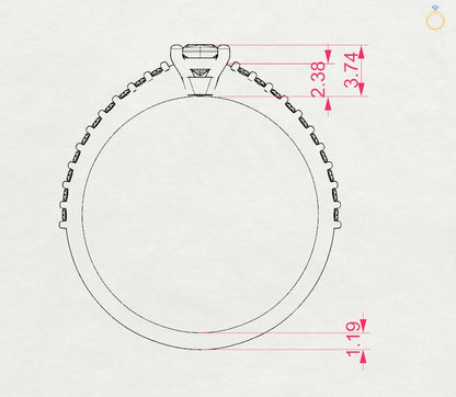 Solitär-Eternity-Ring (Rund), 0.1 ct — 101-10116/2(3.0)