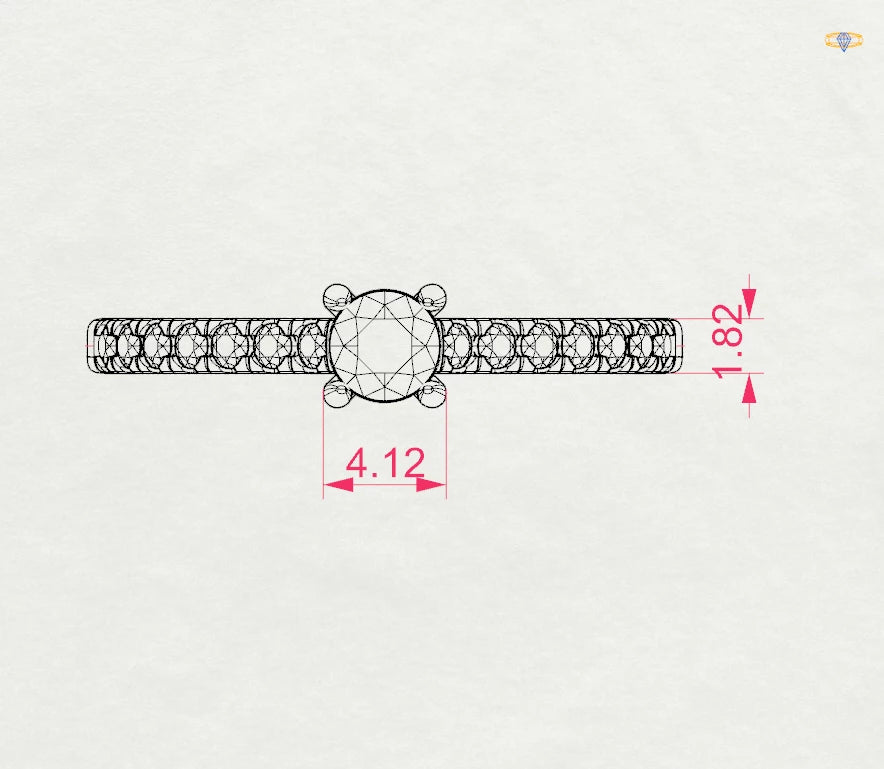Solitär-Eternity-Ring (Rund), 0.2 ct — 101-10094(3.7)