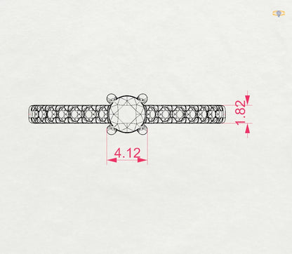 Solitär-Eternity-Ring (Rund), 0.2 ct — 101-10094(3.7)
