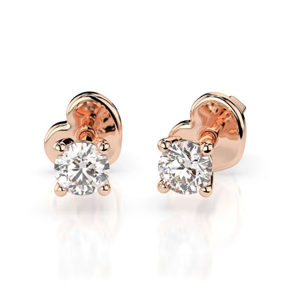 Solitär-Schmetterling-Ohrringe (Rund), 0.3 ct — 102-10012/1(3.4)