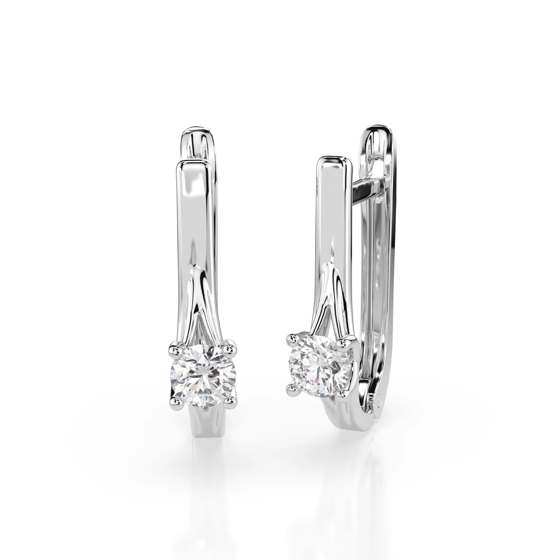 Solitär-Ohrringe mit englischem Verschluss (Rund), 0.2 ct — 102-10014(3.0)