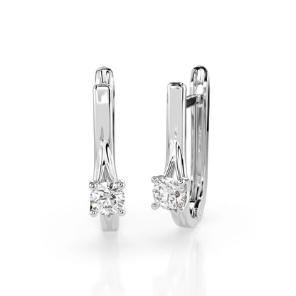 Solitär-Ohrringe mit englischem Verschluss (Rund), 0.2 ct — 102-10014(3.0)