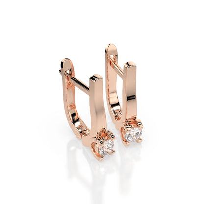 Solitär-Ohrringe mit englischem Verschluss (Rund), 0.3 ct — 102-10022(3.4)