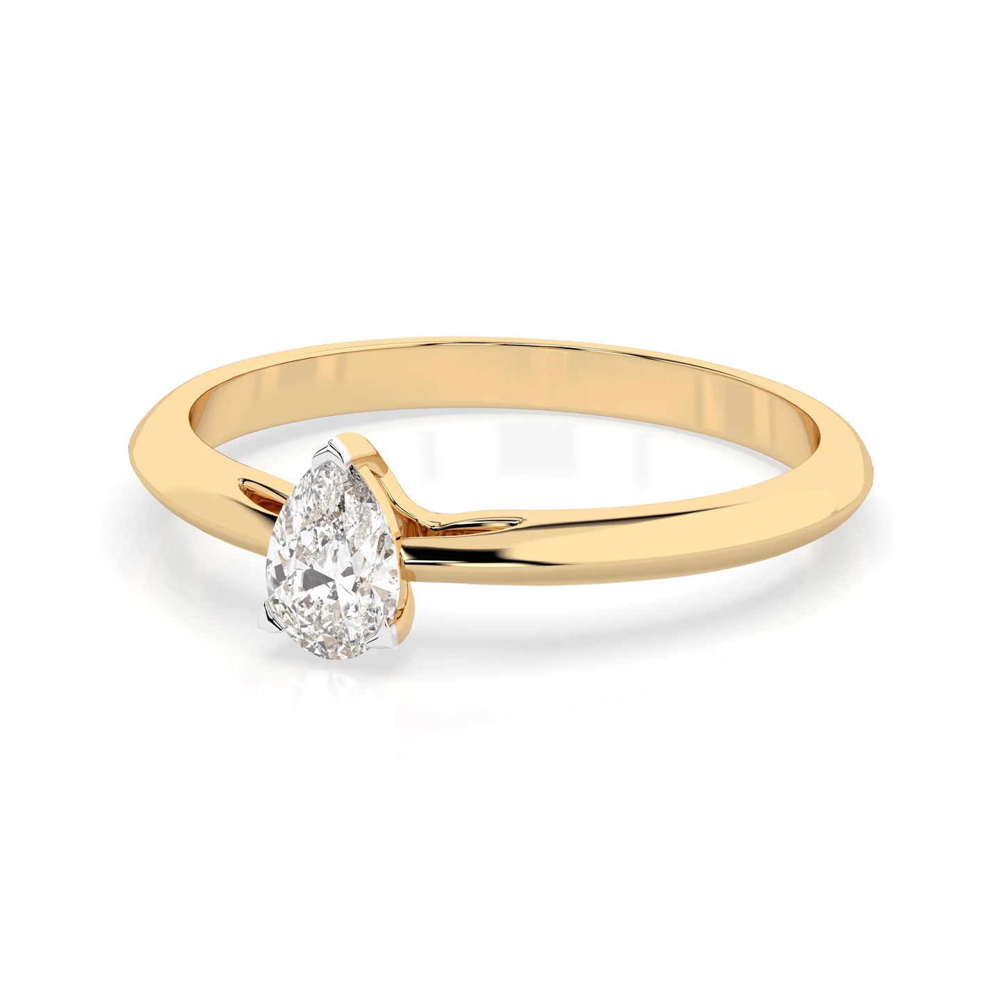 Solitär-Ring (Tropfen), 0.3 ct — 101-10190(0.30)PAR