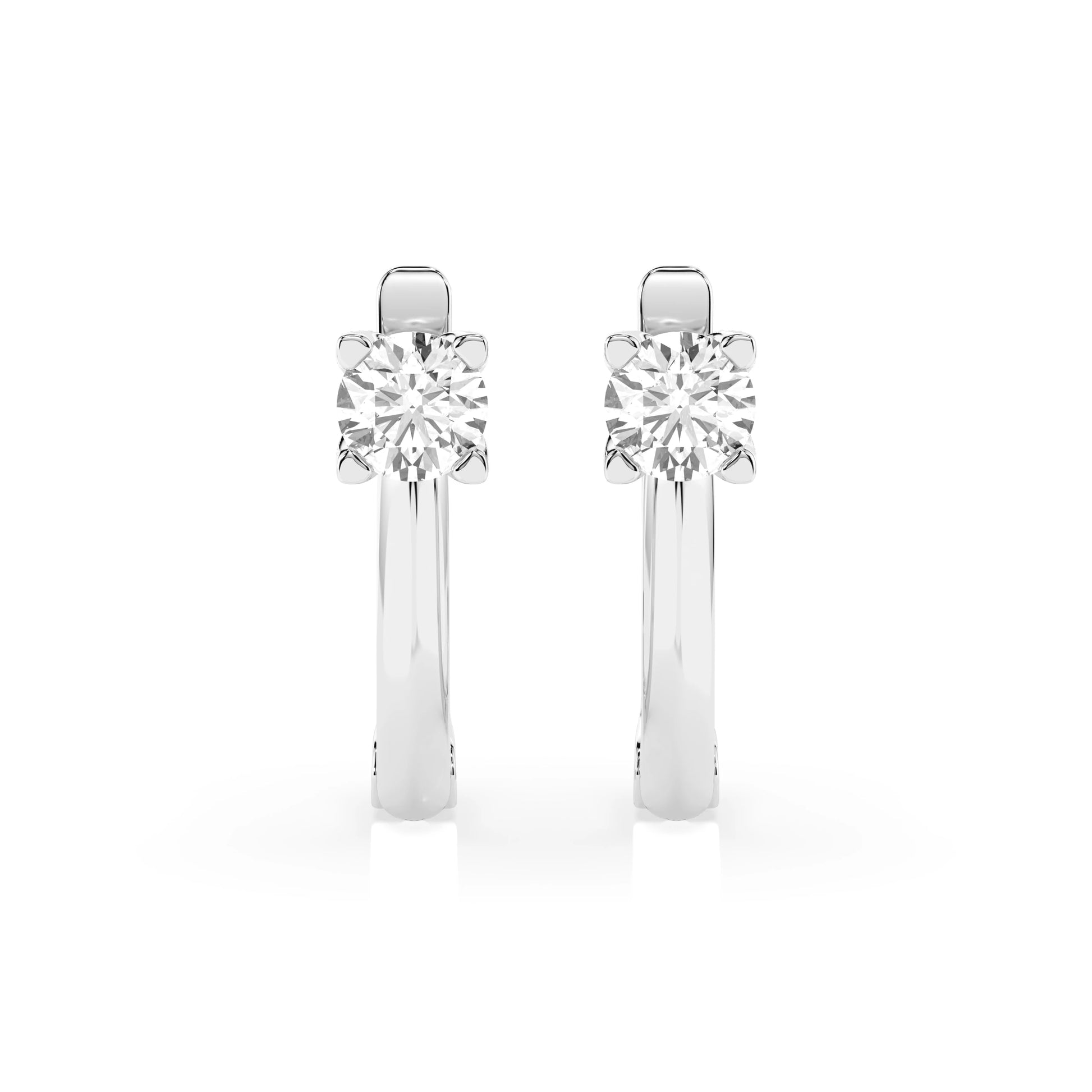 Solitär-Ohrringe mit englischem Verschluss (Rund), 0.6 ct — 102-10089(4.2)
