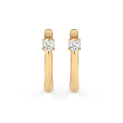 Solitär-Ohrringe mit englischem Verschluss (Rund), 0.12 ct — 102-10089(2.5)