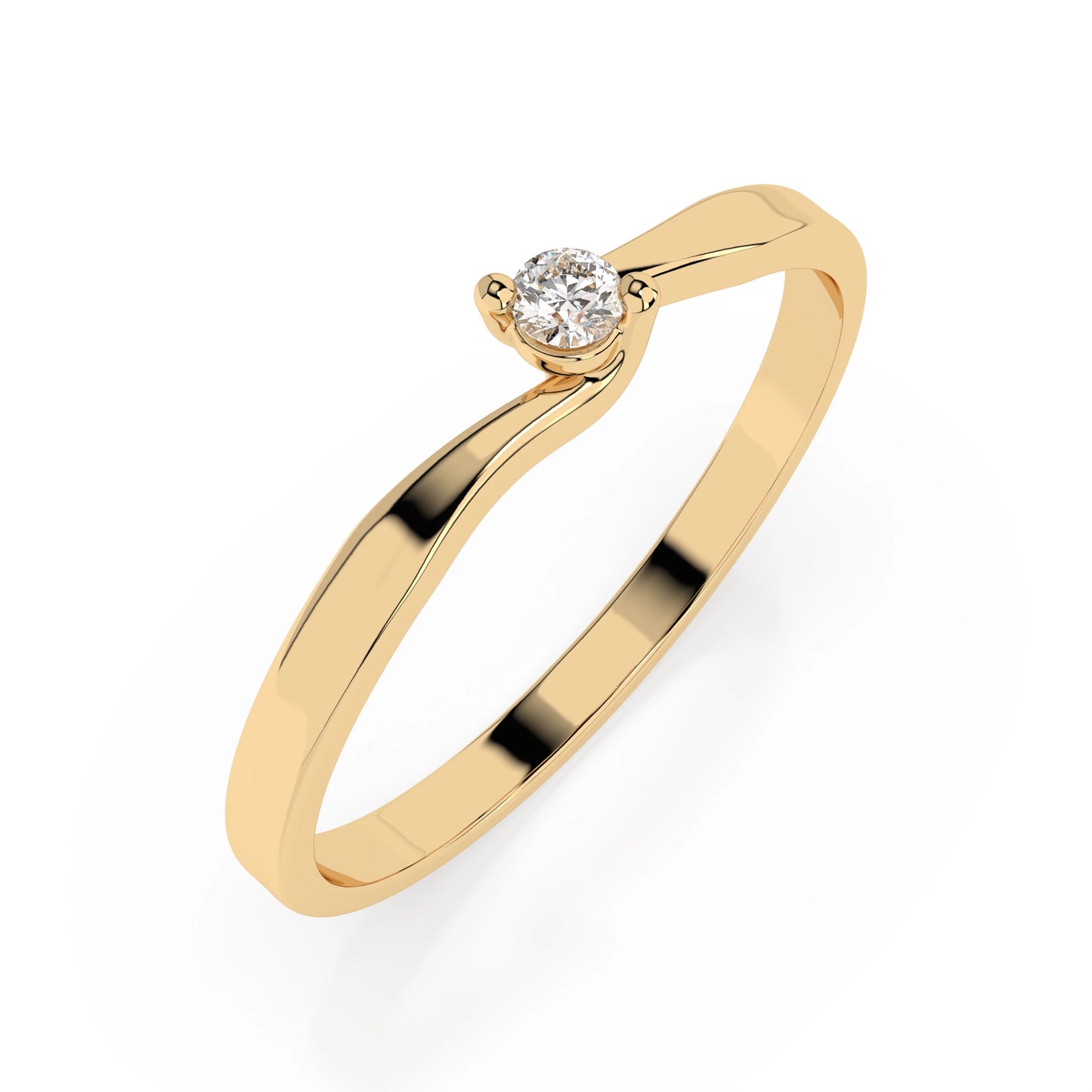 Solitär-Ring (Rund), 0.04 ct — 101-10032(2.2)