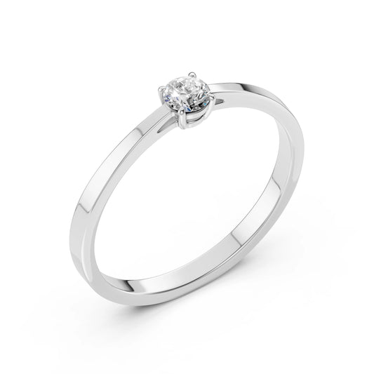 Solitär-Ring (Rund), 0.2 ct — 101-10012/1(3.7)