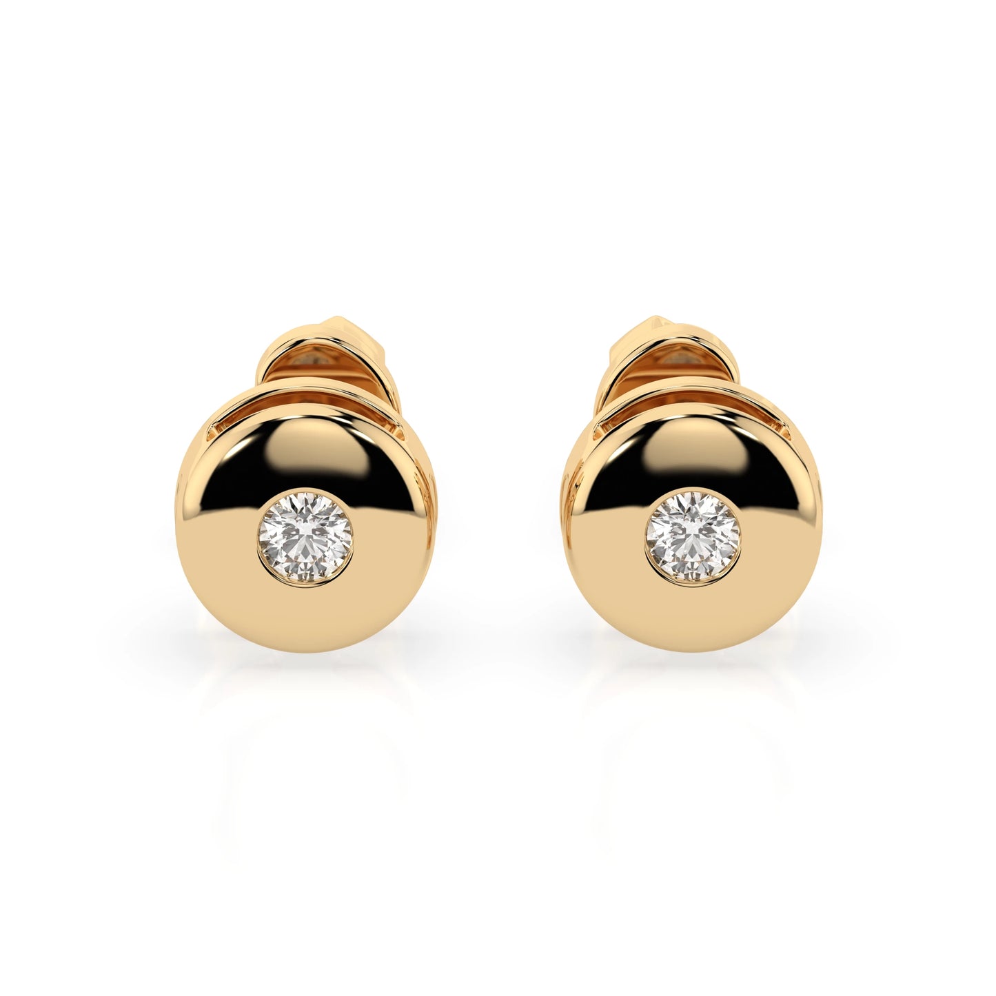 Solitär-Schmetterling-Ohrringe (Rund), 0.08 ct — 102-10048