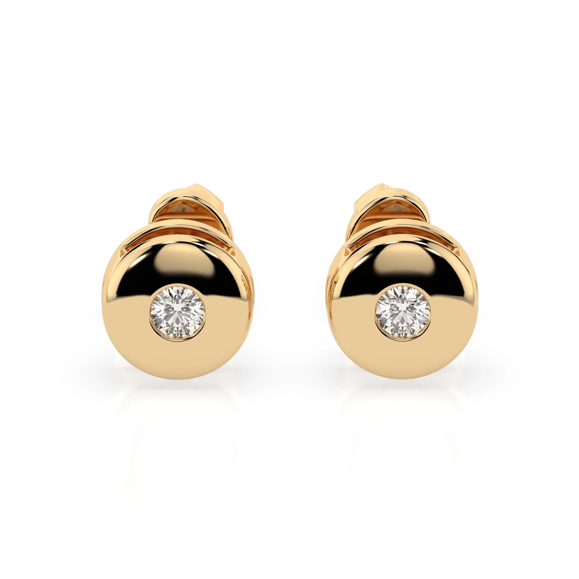 Solitär-Schmetterling-Ohrringe (Rund), 0.08 ct — 102-10048