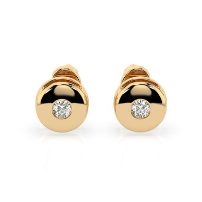 Solitär-Schmetterling-Ohrringe (Rund), 0.08 ct — 102-10048