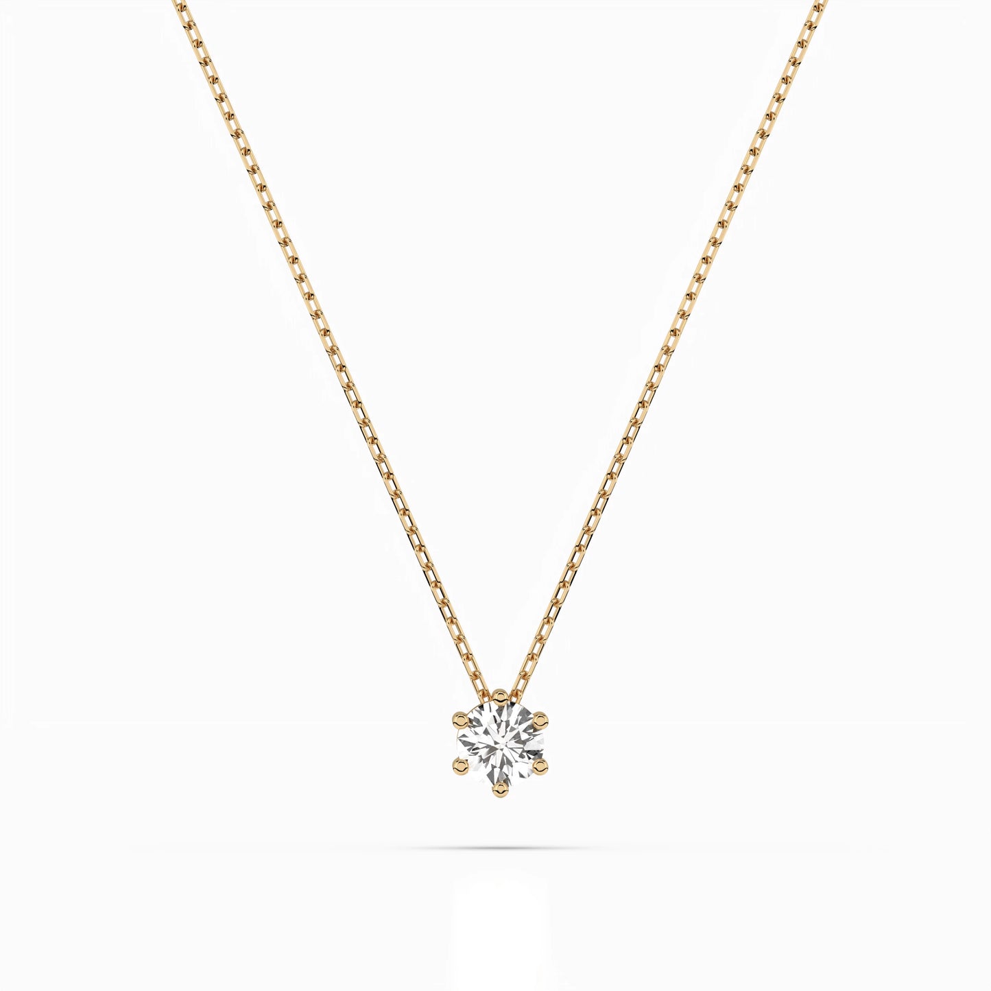 Solitär-Halskette (Rund), 0.15 ct — 104-10003(3.4)