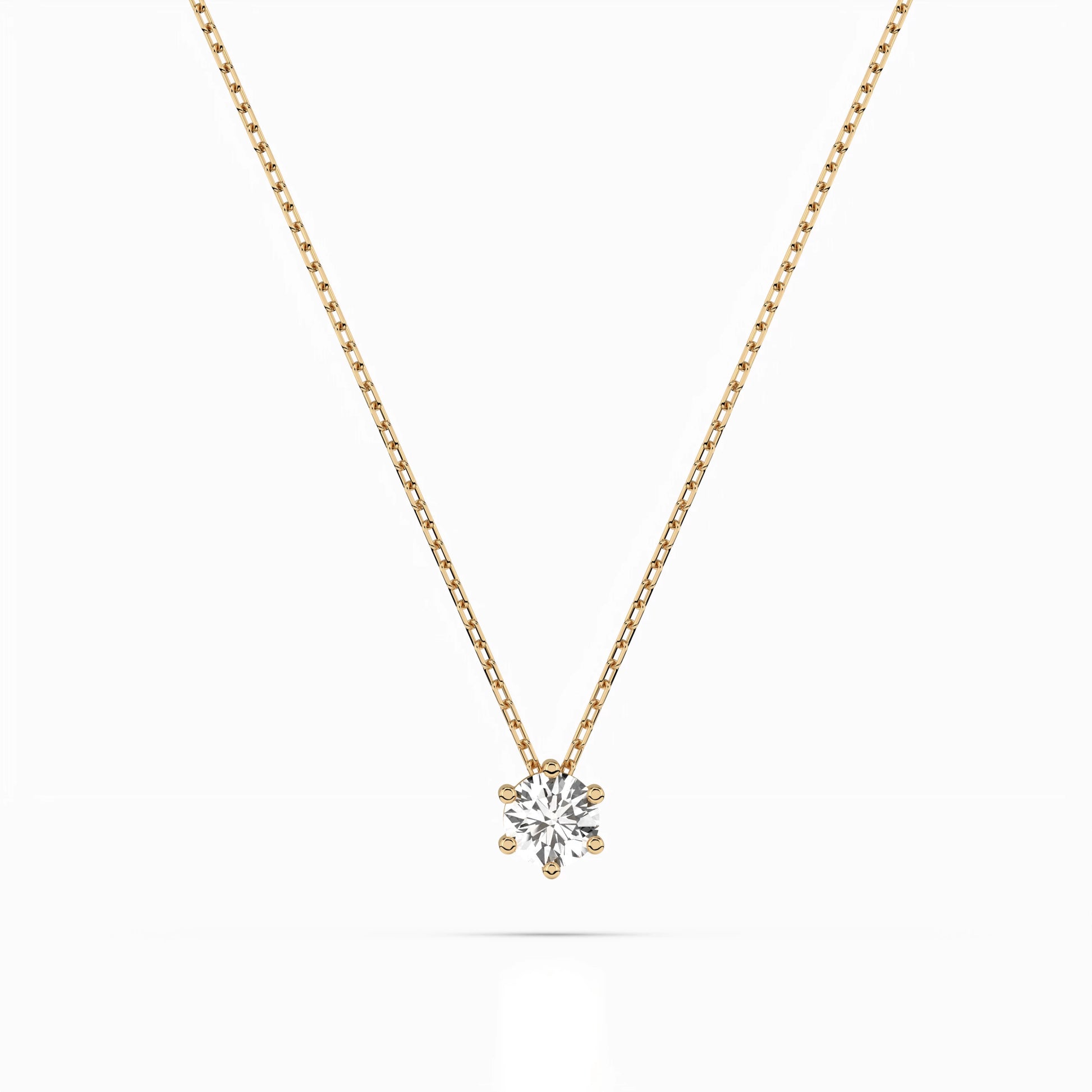 Solitär-Halskette (Rund), 0.15 ct — 104-10003(3.4)
