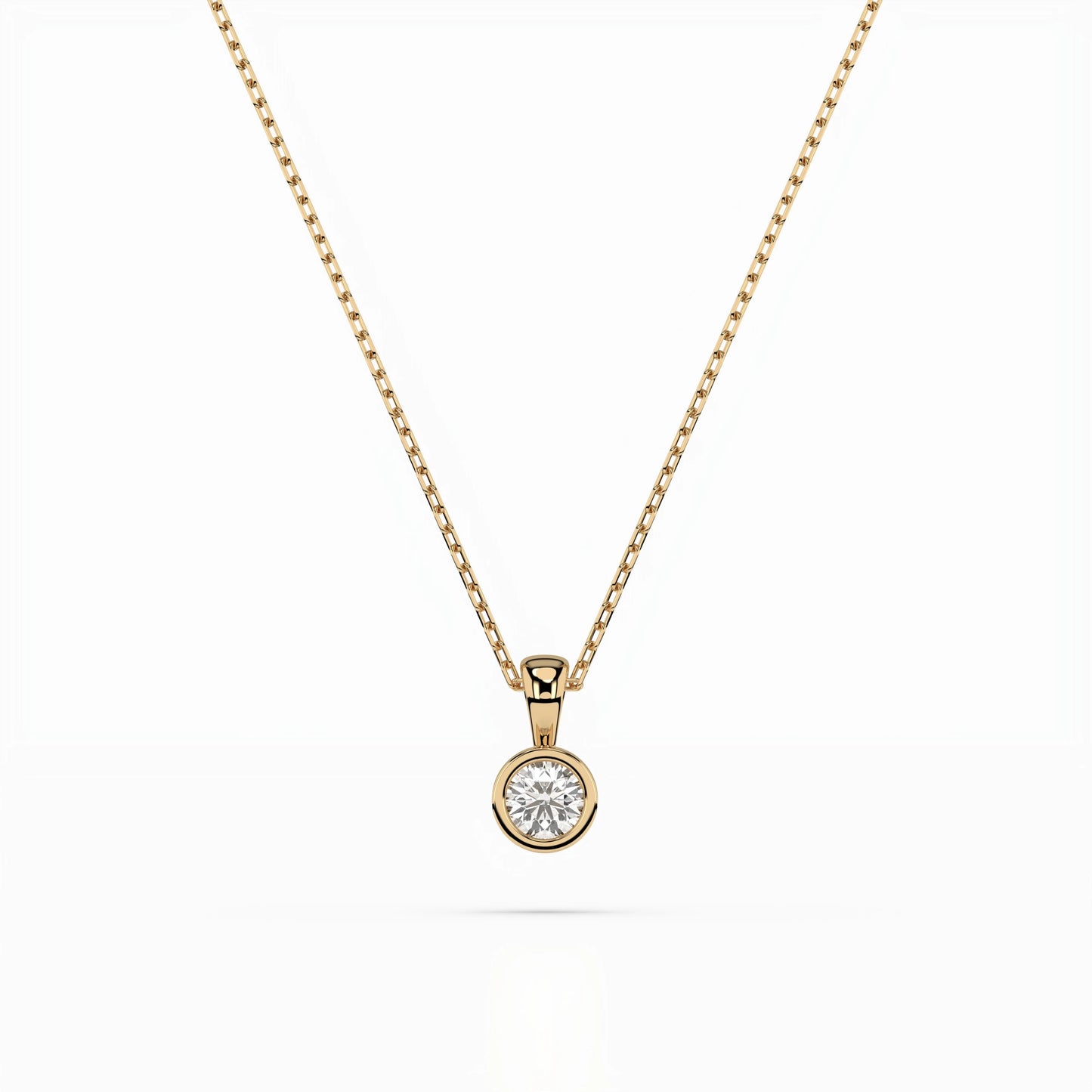 Solitär-Halskette (Rund), 0.1 ct — 104-10010(3.0)