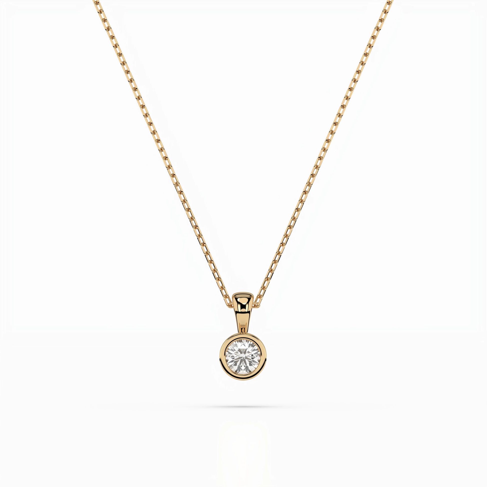 Solitär-Halskette (Rund), 0.1 ct — 104-10010(3.0)