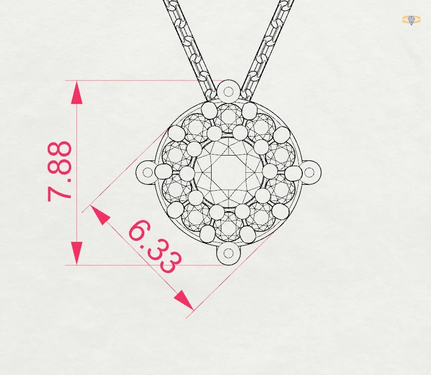 Solitär-Eternity-Halskette (Rund), 0.1 ct — 104-10001(3.0)