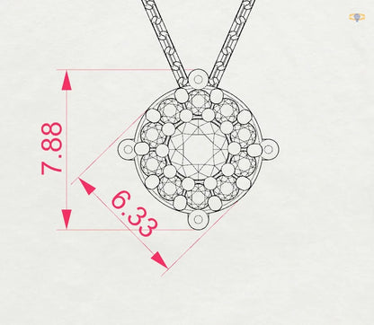 Solitär-Eternity-Halskette (Rund), 0.1 ct — 104-10001(3.0)