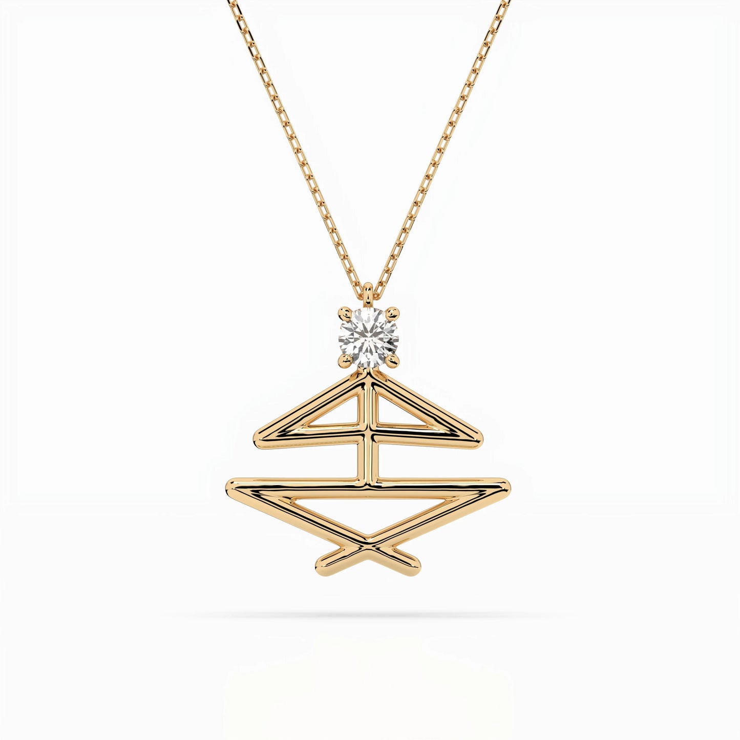Minimalismus-Halskette (Rund), 0.1 ct — 104-10064