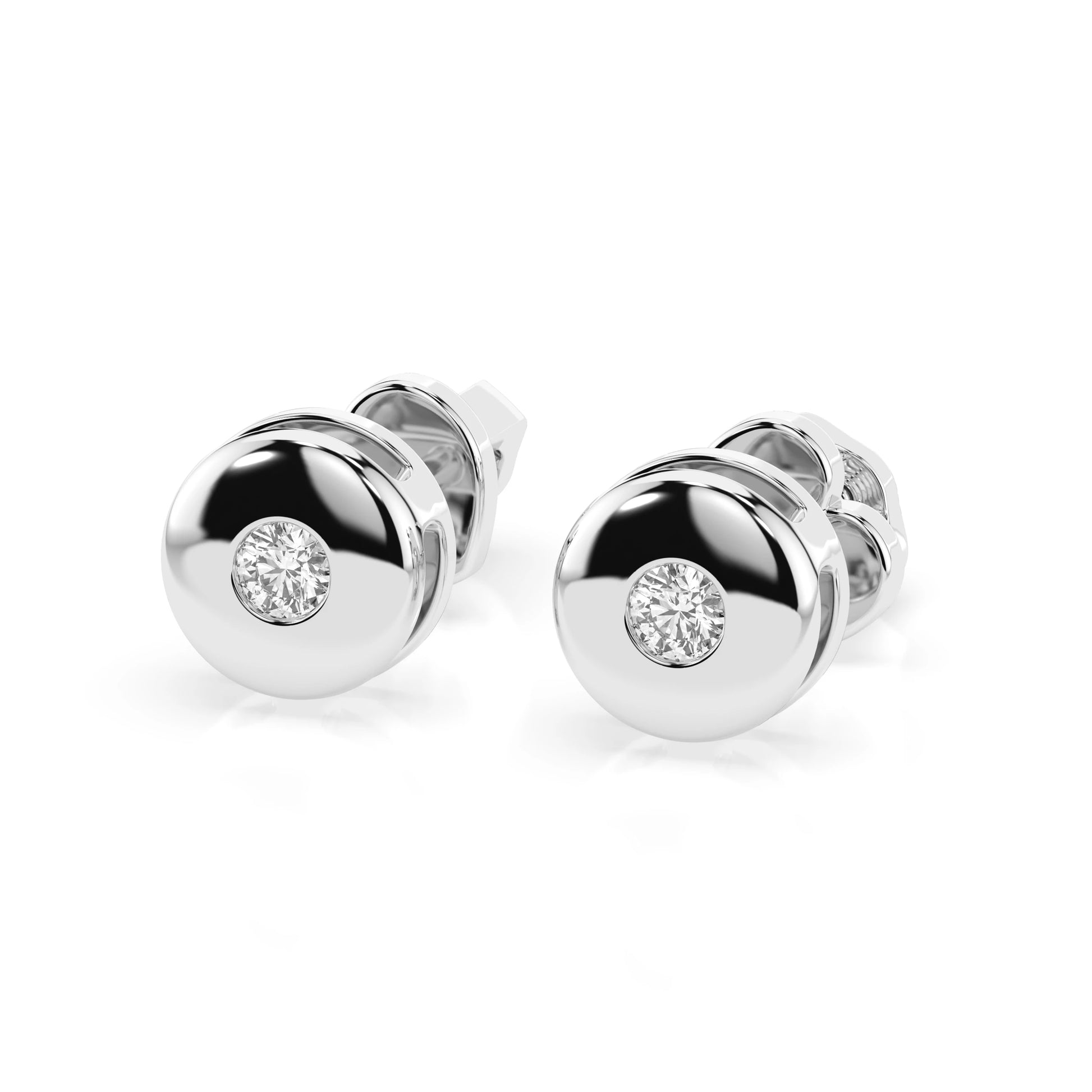 Solitär-Schmetterling-Ohrringe (Rund), 0.08 ct — 102-10048