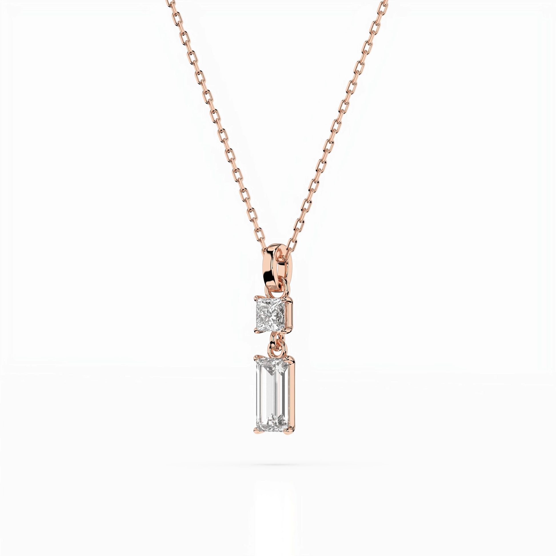 Solitär-Halskette (Baguette), 0.1 ct — 104-10071/1(0.30)BAQ