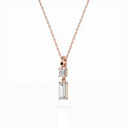 Solitär-Halskette (Baguette), 0.1 ct — 104-10071/1(0.30)BAQ