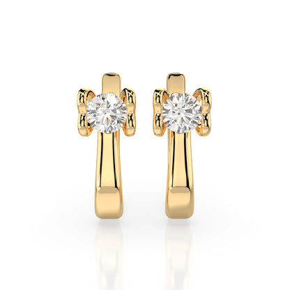 Solitär-Ohrringe mit englischem Verschluss (Rund), 0.5 ct — 102-10013(4.0)