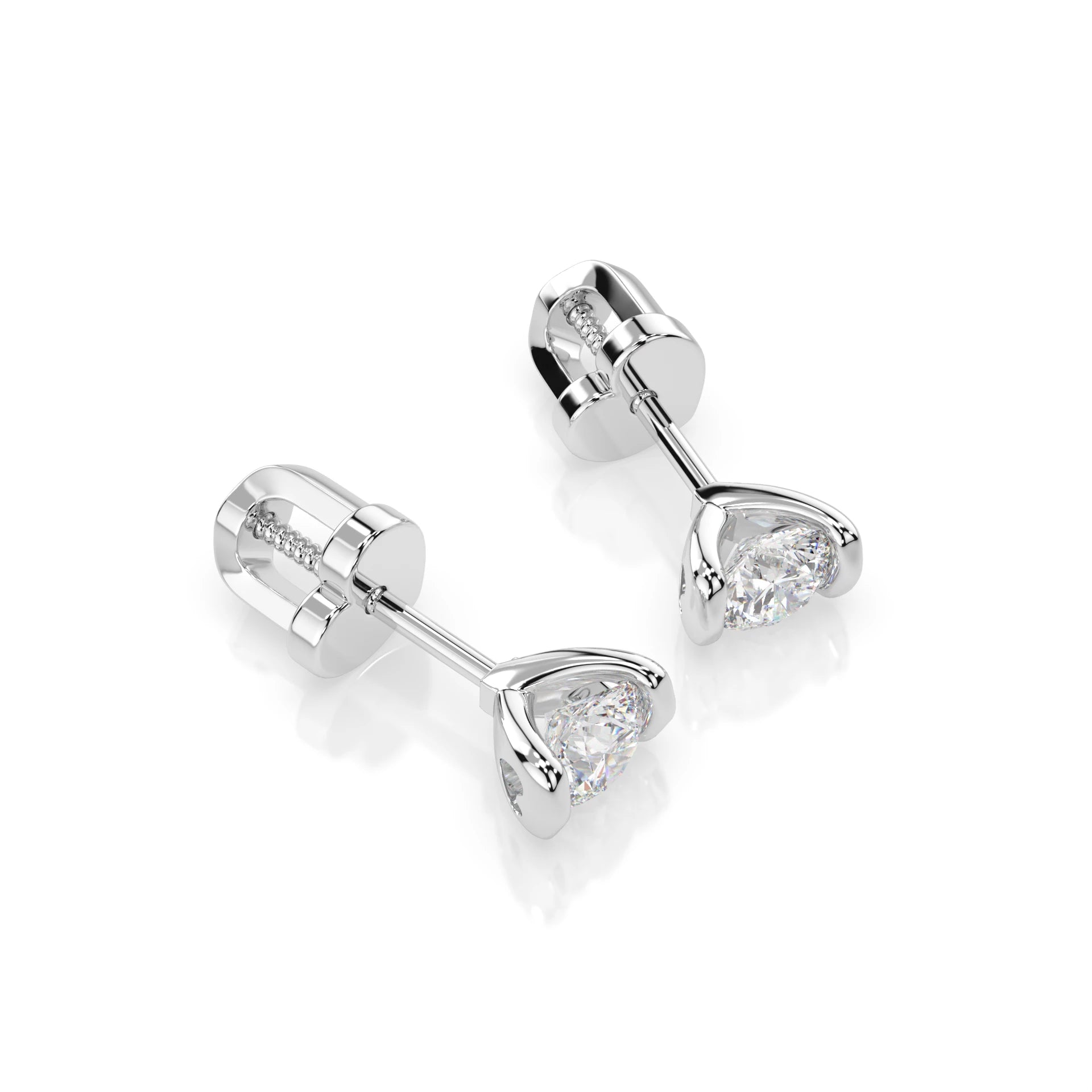 Solitär-Schmetterling-Ohrringe (Rund), 0.4 ct — 102-10016(3.7)