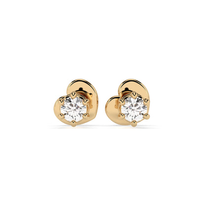 Solitär-Schmetterling-Ohrringe (Rund), 0.12 ct — 102-10027(2.5)