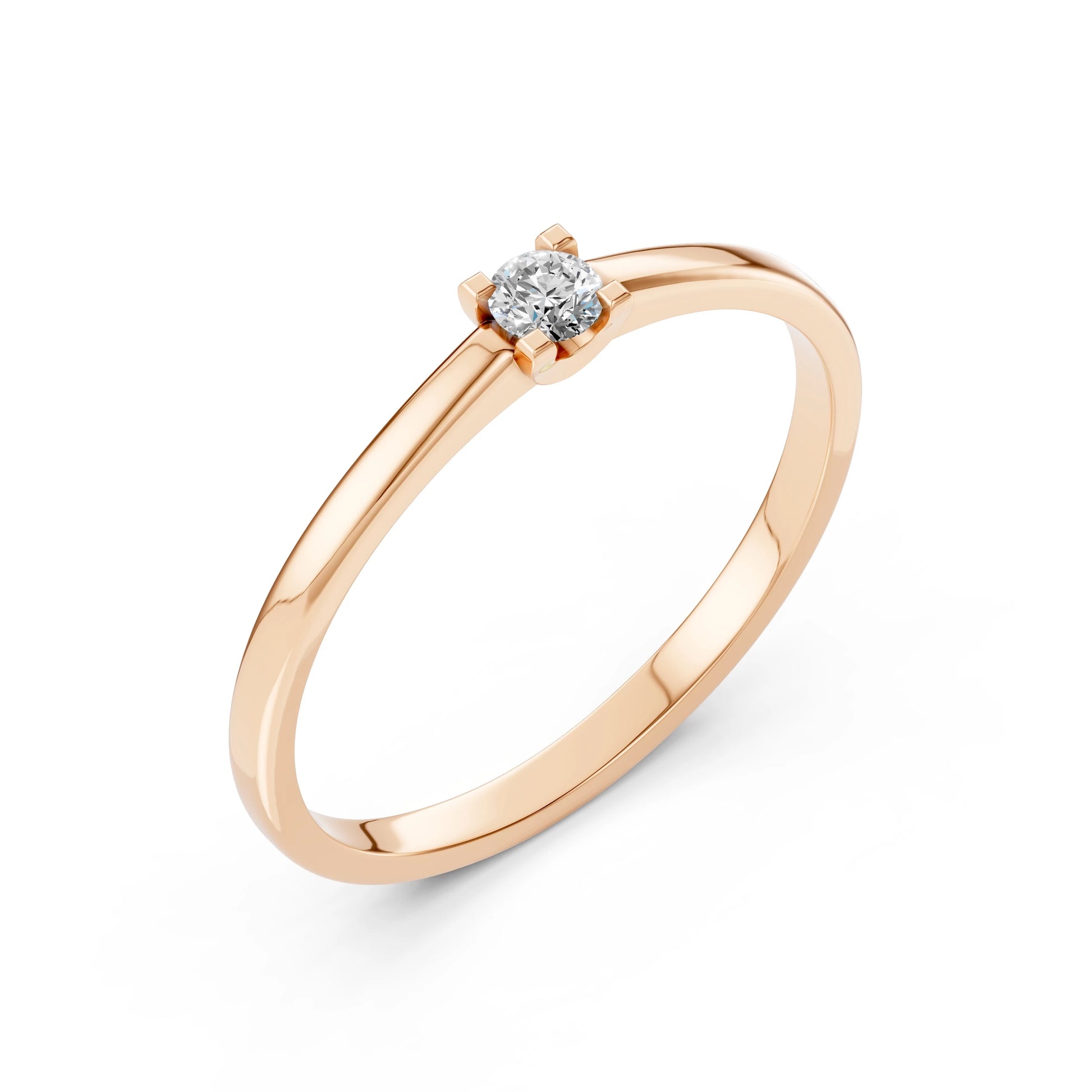 Solitär-Ring (Rund), 0.1 ct — 101-10117(3.0)
