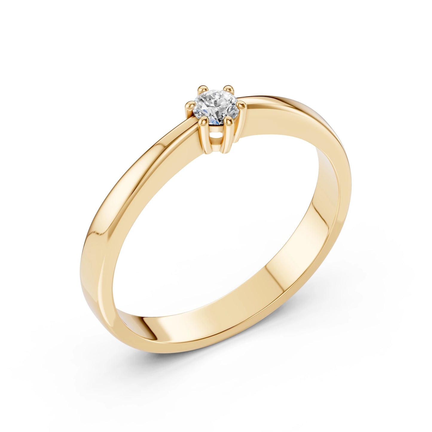 Solitär-Ring (Rund), 0.1 ct — 101-10151(3.0)