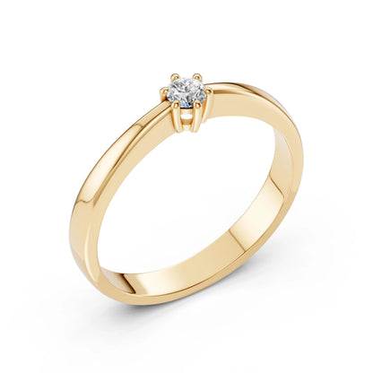 Solitär-Ring (Rund), 0.1 ct — 101-10151(3.0)