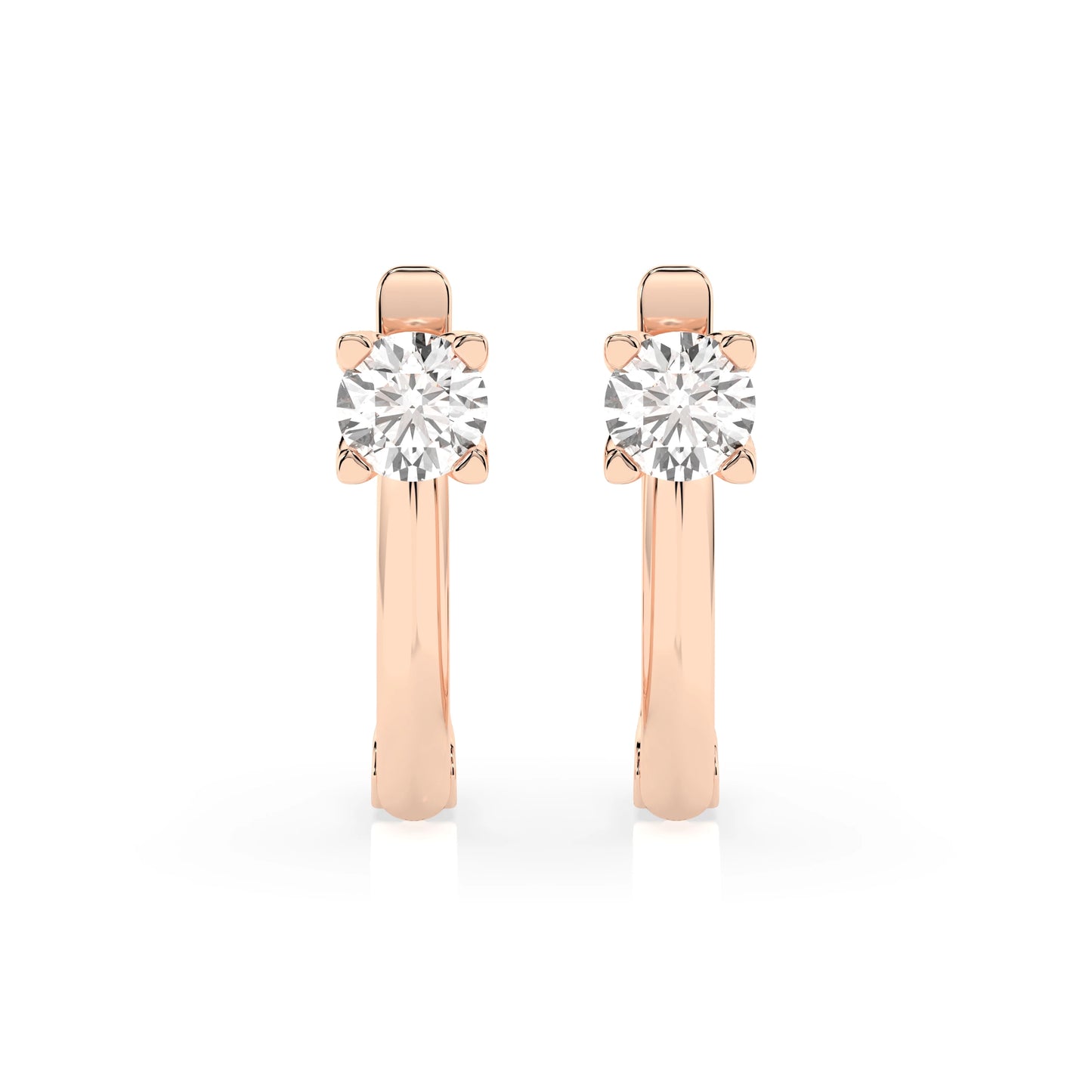 Solitär-Ohrringe mit englischem Verschluss (Rund), 0.6 ct — 102-10089(4.2)
