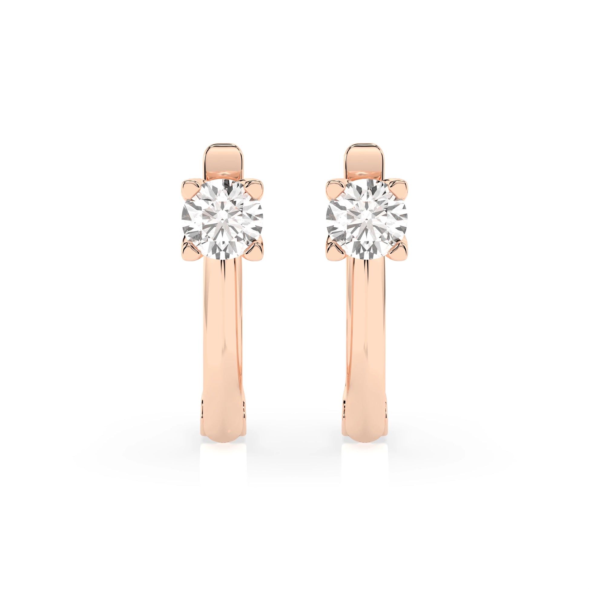 Solitär-Ohrringe mit englischem Verschluss (Rund), 0.6 ct — 102-10089(4.2)