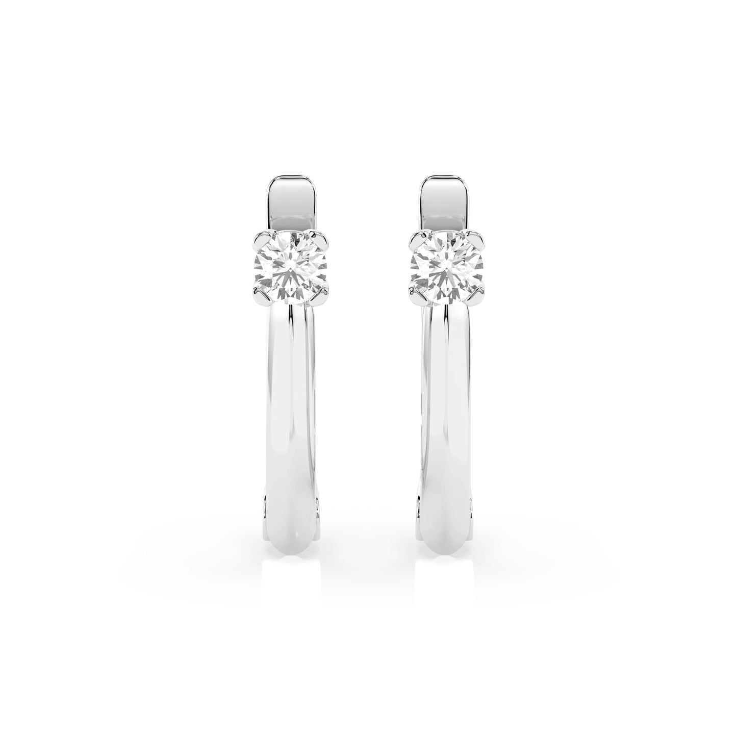 Solitär-Ohrringe mit englischem Verschluss (Rund), 0.2 ct — 102-10089(3.0)
