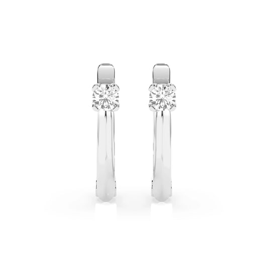 Solitär-Ohrringe mit englischem Verschluss (Rund), 0.2 ct — 102-10089(3.0)
