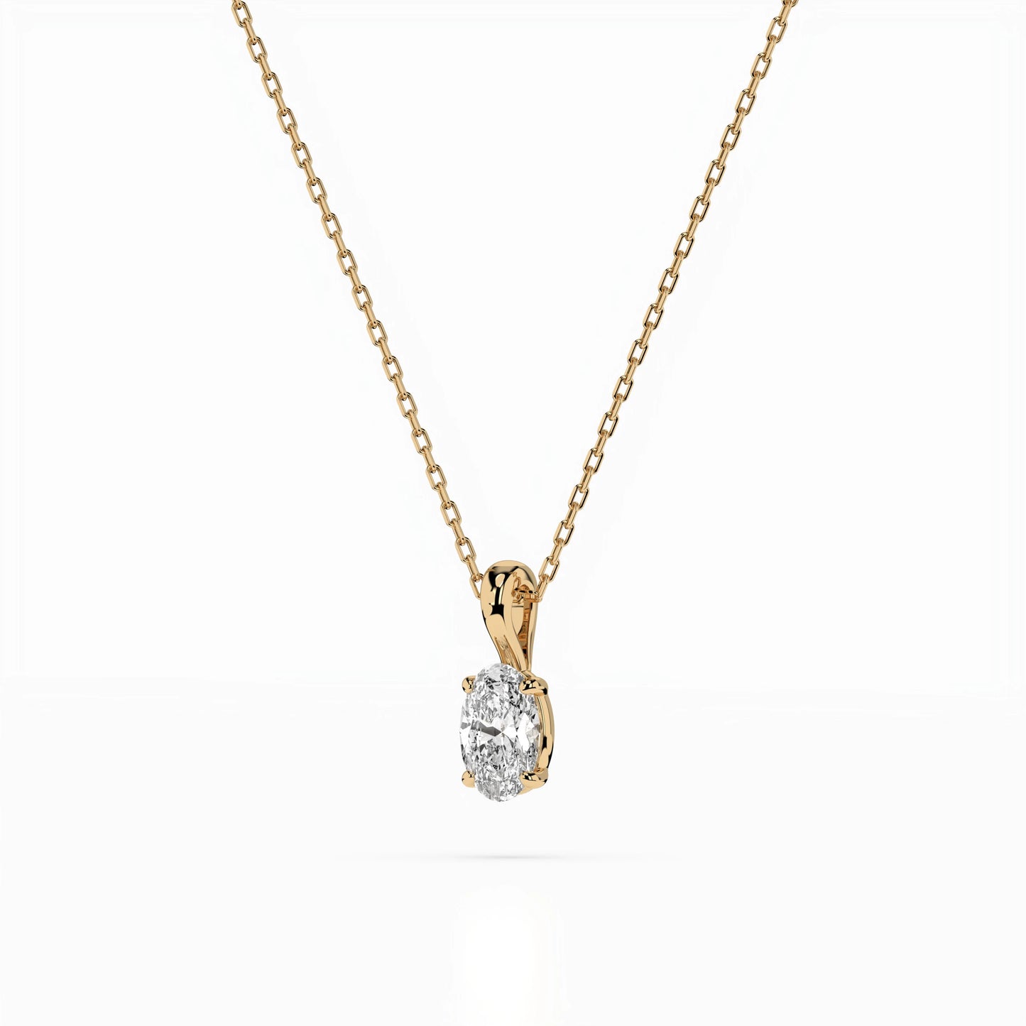 Solitär-Halskette (Oval), 0.3 ct — 104-10069(0.30)OV