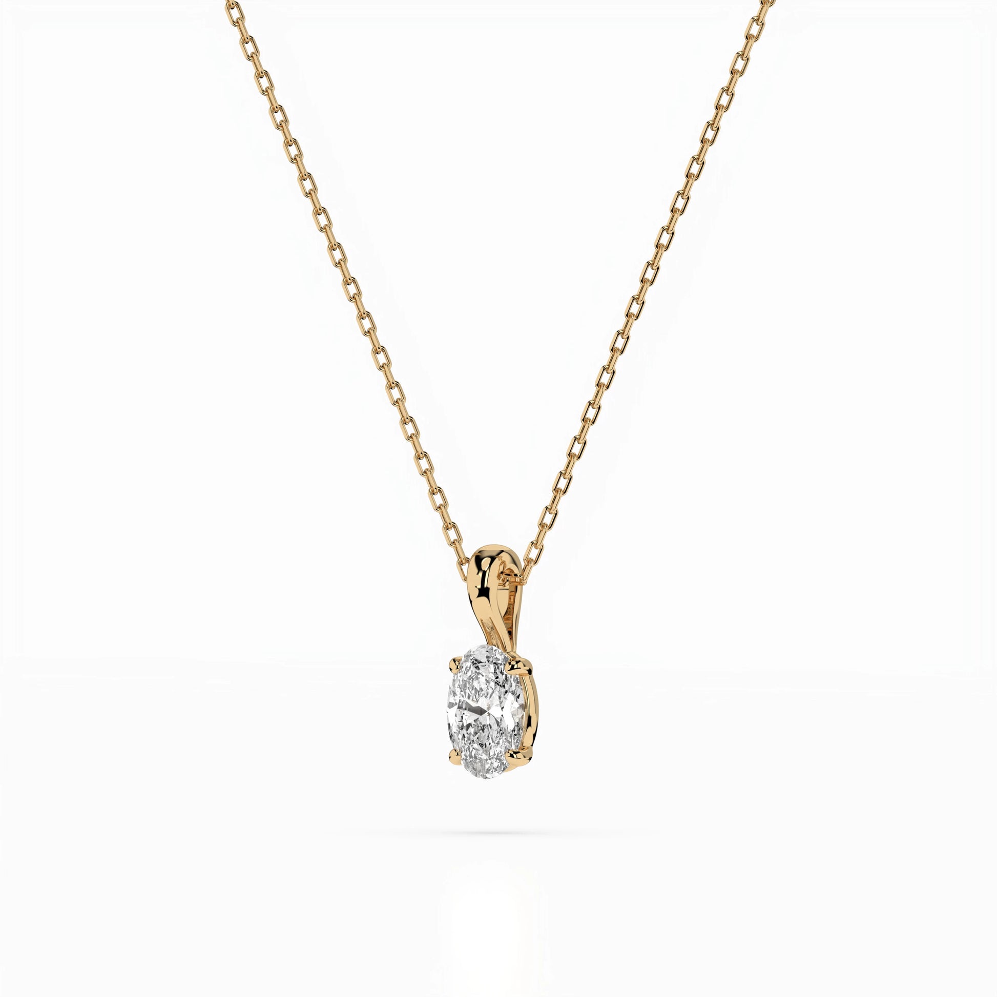 Solitär-Halskette (Oval), 0.3 ct — 104-10069(0.30)OV