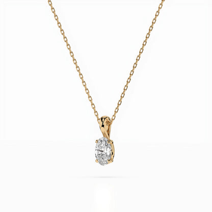 Solitär-Halskette (Oval), 0.3 ct — 104-10069(0.30)OV