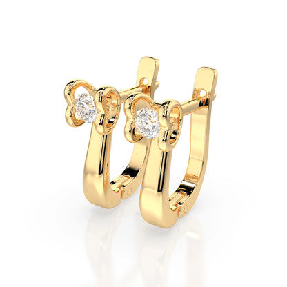 Solitär-Ohrringe mit englischem Verschluss (Rund), 0.2 ct — 102-10013(3.0)