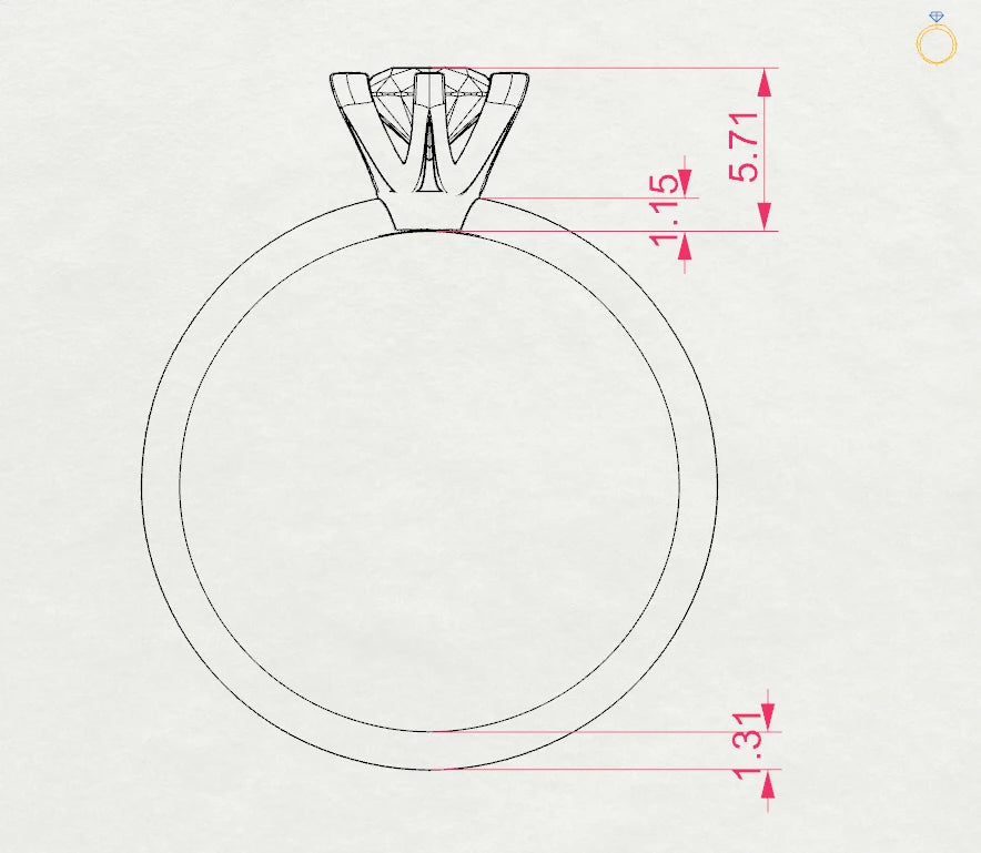 Solitär-Ring (Rund), 0.5 ct — 101-10040(5.1)