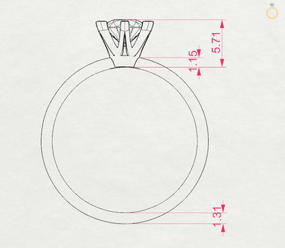 Solitär-Ring (Rund), 0.5 ct — 101-10040(5.1)