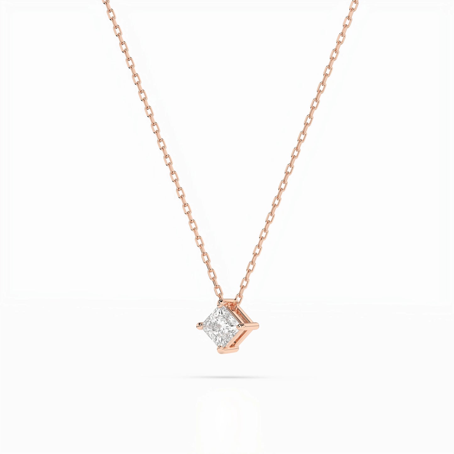 Solitär-Halskette (Prinzess), 0.17 ct — 104-10055(3.0)PR