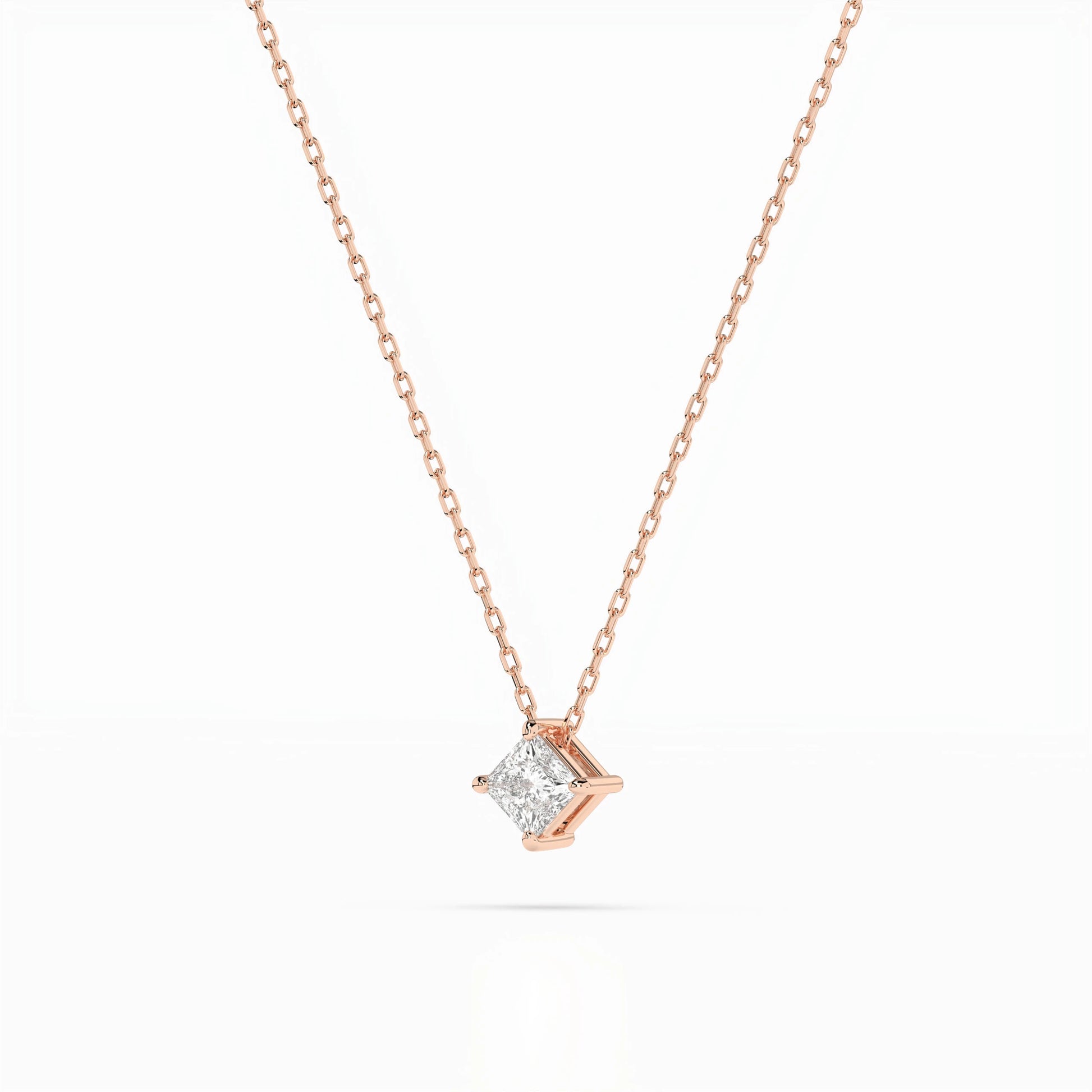 Solitär-Halskette (Prinzess), 0.17 ct — 104-10055(3.0)PR