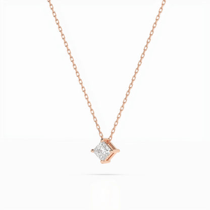 Solitär-Halskette (Prinzess), 0.17 ct — 104-10055(3.0)PR