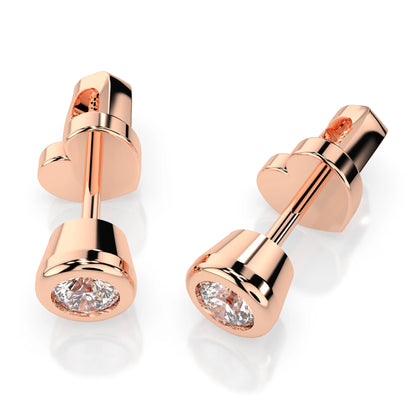 Solitär-Schmetterling-Ohrringe (Rund), 0.3 ct — 102-10010(3.4)