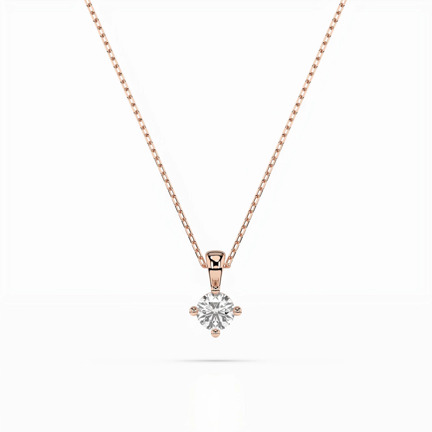 Solitär-Halskette (Rund), 0.1 ct — 104-10011(3.0)