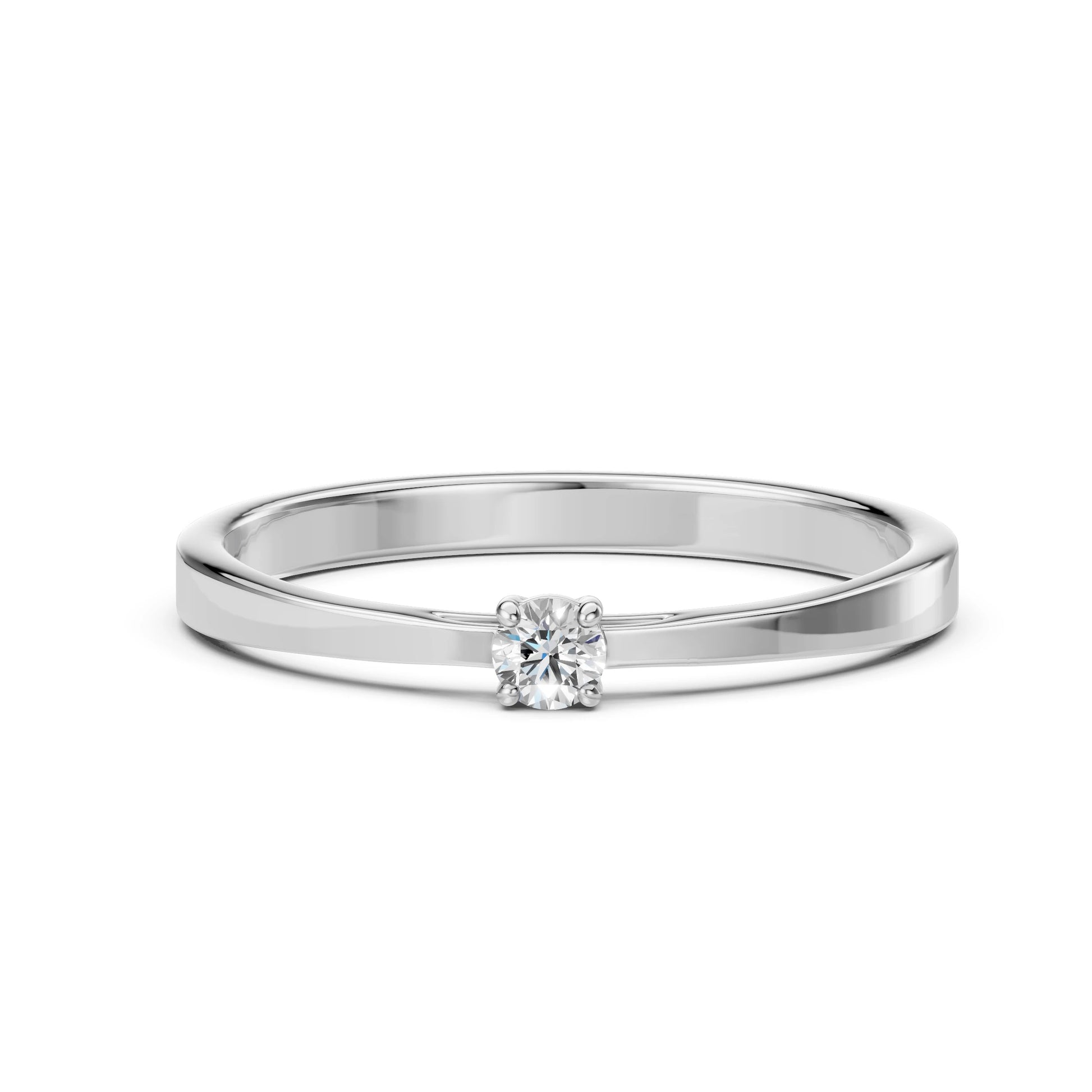 Solitär-Ring (Rund), 0.1 ct — 101-10012/1(3.0)
