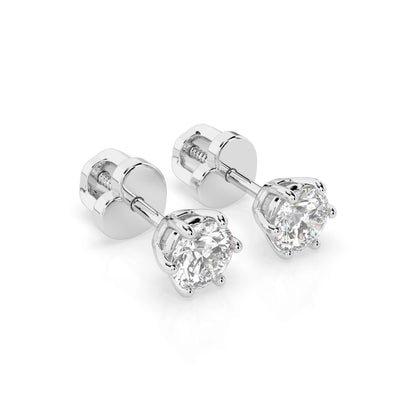 Solitär-Schmetterling-Ohrringe (Rund), 0.6 ct — 102-10027(4.2)