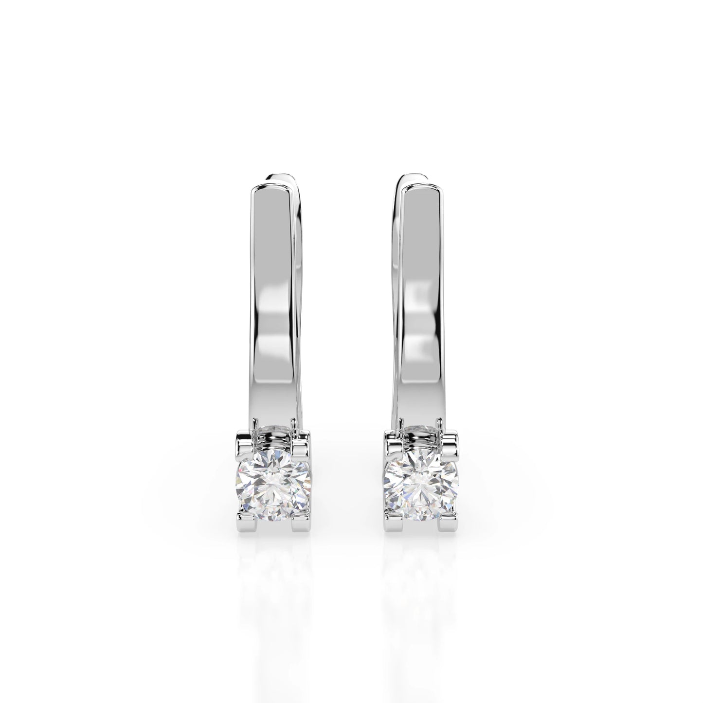 Solitär-Ohrringe mit englischem Verschluss (Rund), 0.2 ct — 102-10022(3.0)