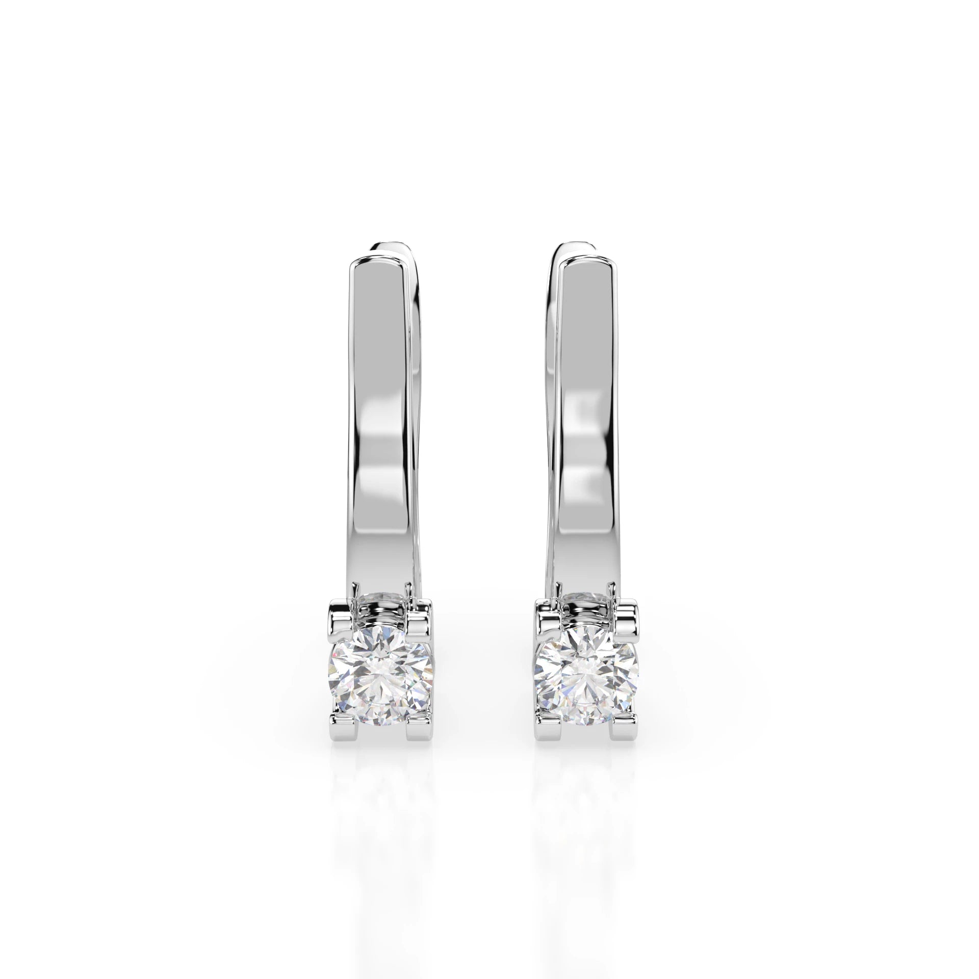 Solitär-Ohrringe mit englischem Verschluss (Rund), 0.2 ct — 102-10022(3.0)
